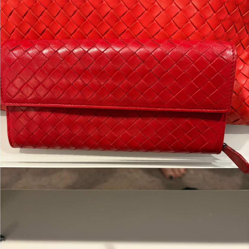 Bottega Veneta Red Wallet